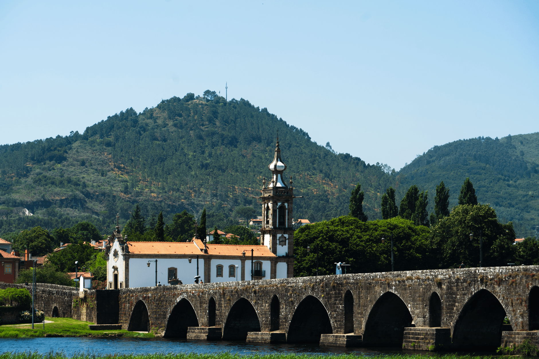 Stone bridge over the Tâmega river in Amarante, Portugal