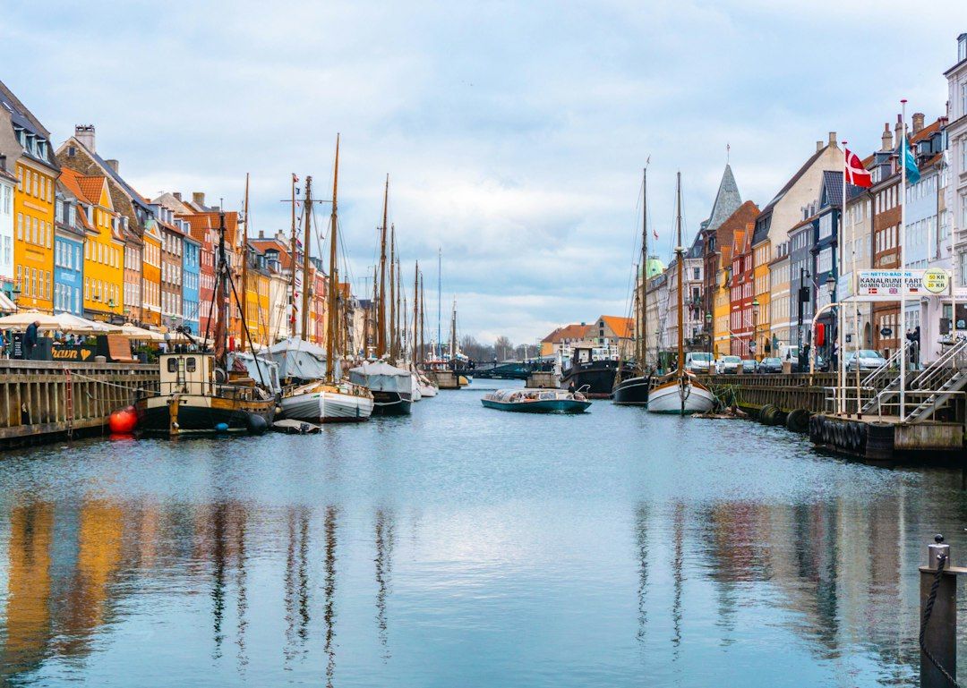 Colorful harbor houses along Nyhavn canal in Copenhagen