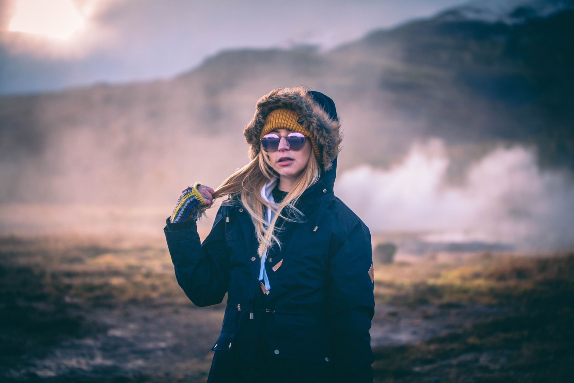 Layered cold-weather hiking clothing for Iceland travel