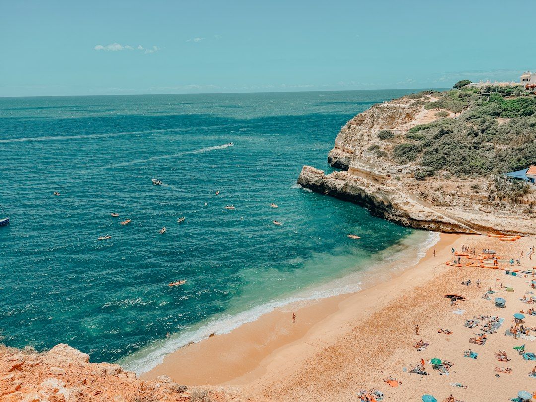 Praia do Carvalho cove reached through a cliff tunnel