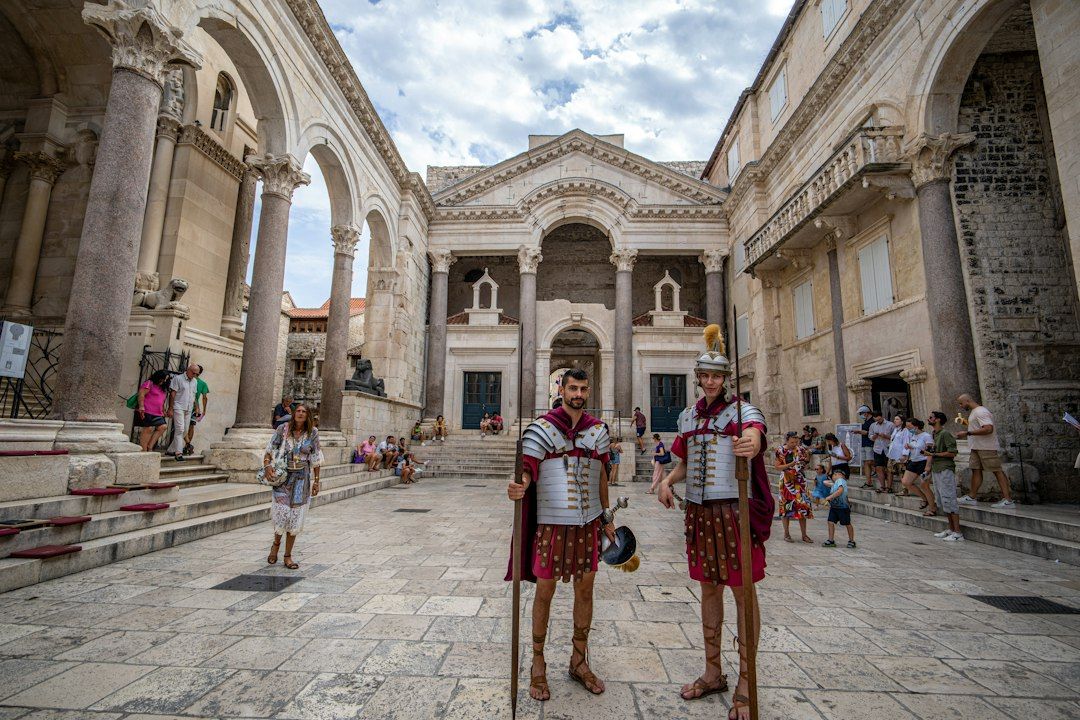 Diocletian Palace walls and streets in Split, Croatia